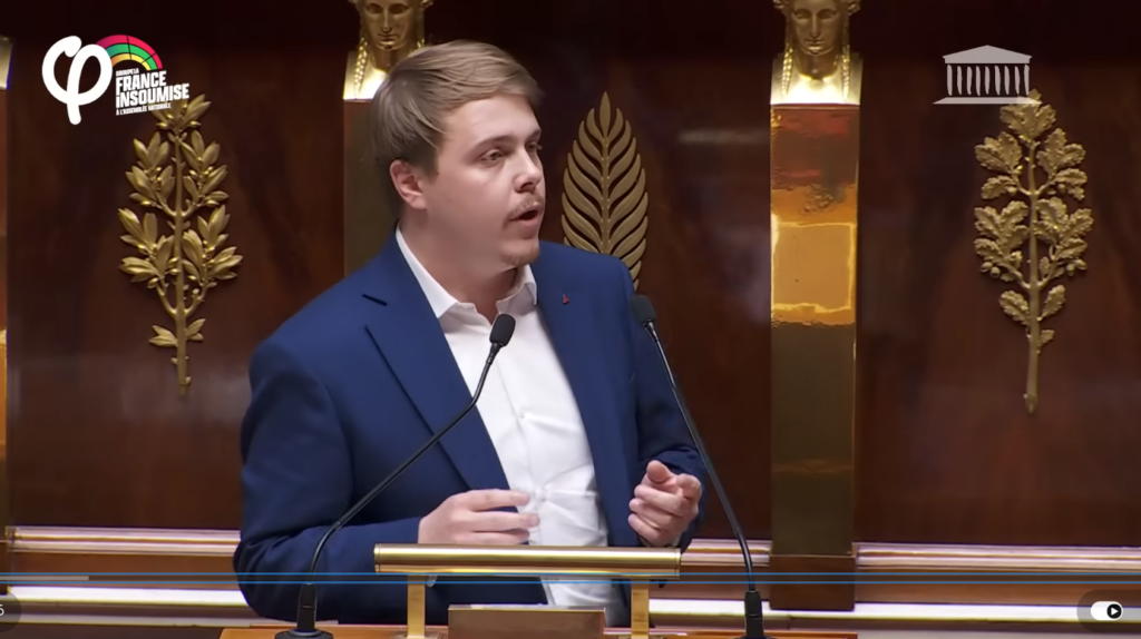 Louis Boyard à la tribune de l'Assemblée nationale